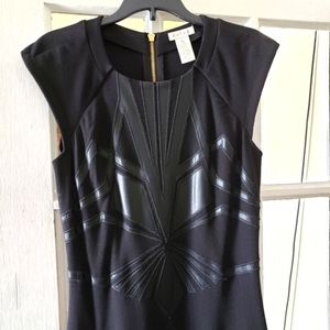 🖤 Caché Little Black Dress with Faux Leather